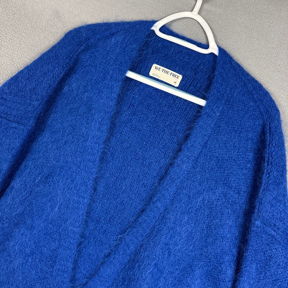 We The Free Cardigan Sweater Womens Medium Blue Whispers Boho Alpaca Wool Rare